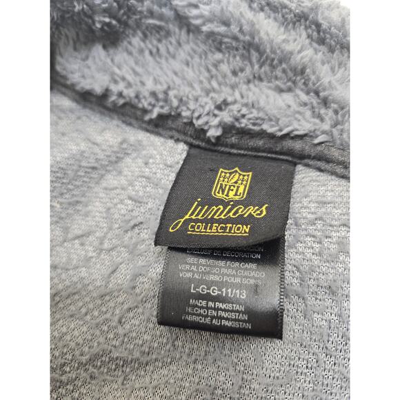 NFL Juniors Collection New England Patriots Sherpa Fleece Jacket Gray L 11/13 - Picture 4 of 4